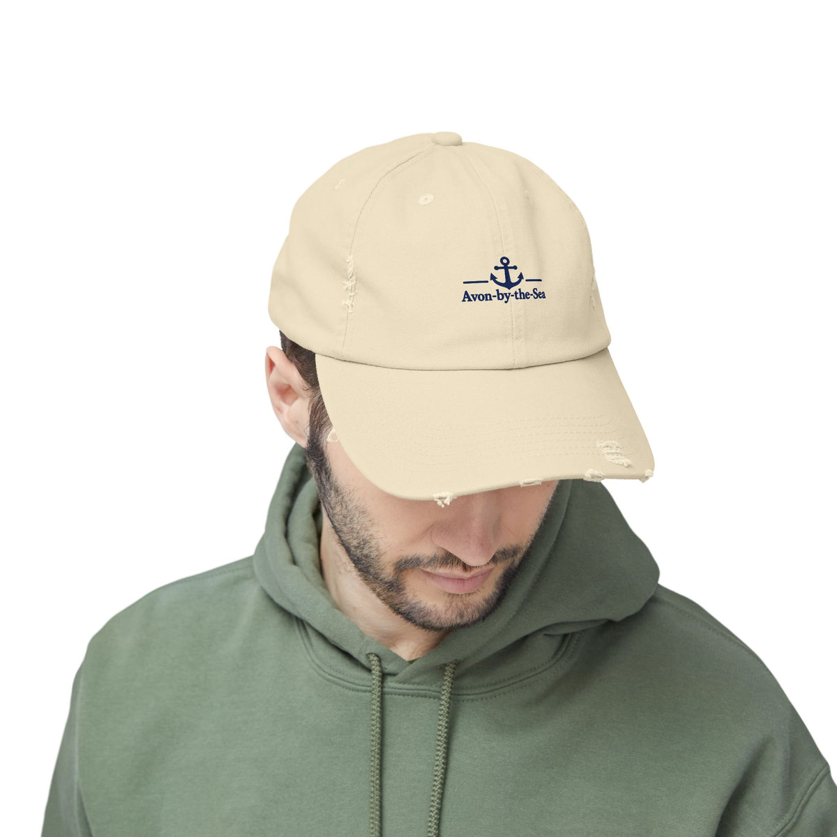 Anchor Logo Avon-by-the-Sea Cap | Distressed Beach Baseball Hat