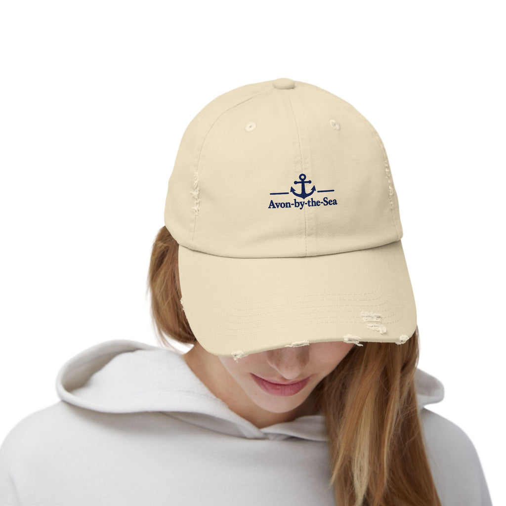 Anchor Logo Avon-by-the-Sea Cap | Distressed Beach Baseball Hat