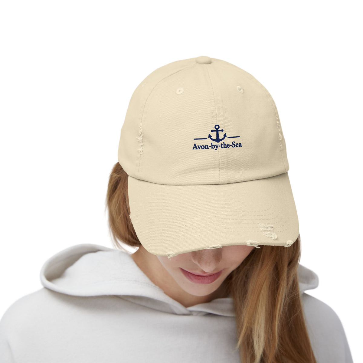 Anchor Logo Avon-by-the-Sea Cap | Distressed Beach Baseball Hat
