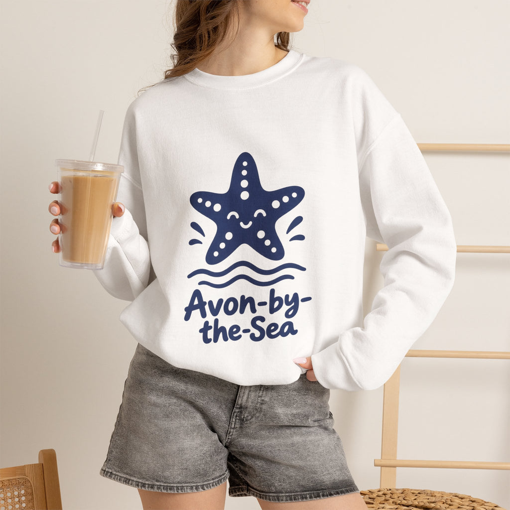 Avon-by-the-Sea Starfish Graphic Sweatshirt | Coastal Beach Town Crewneck