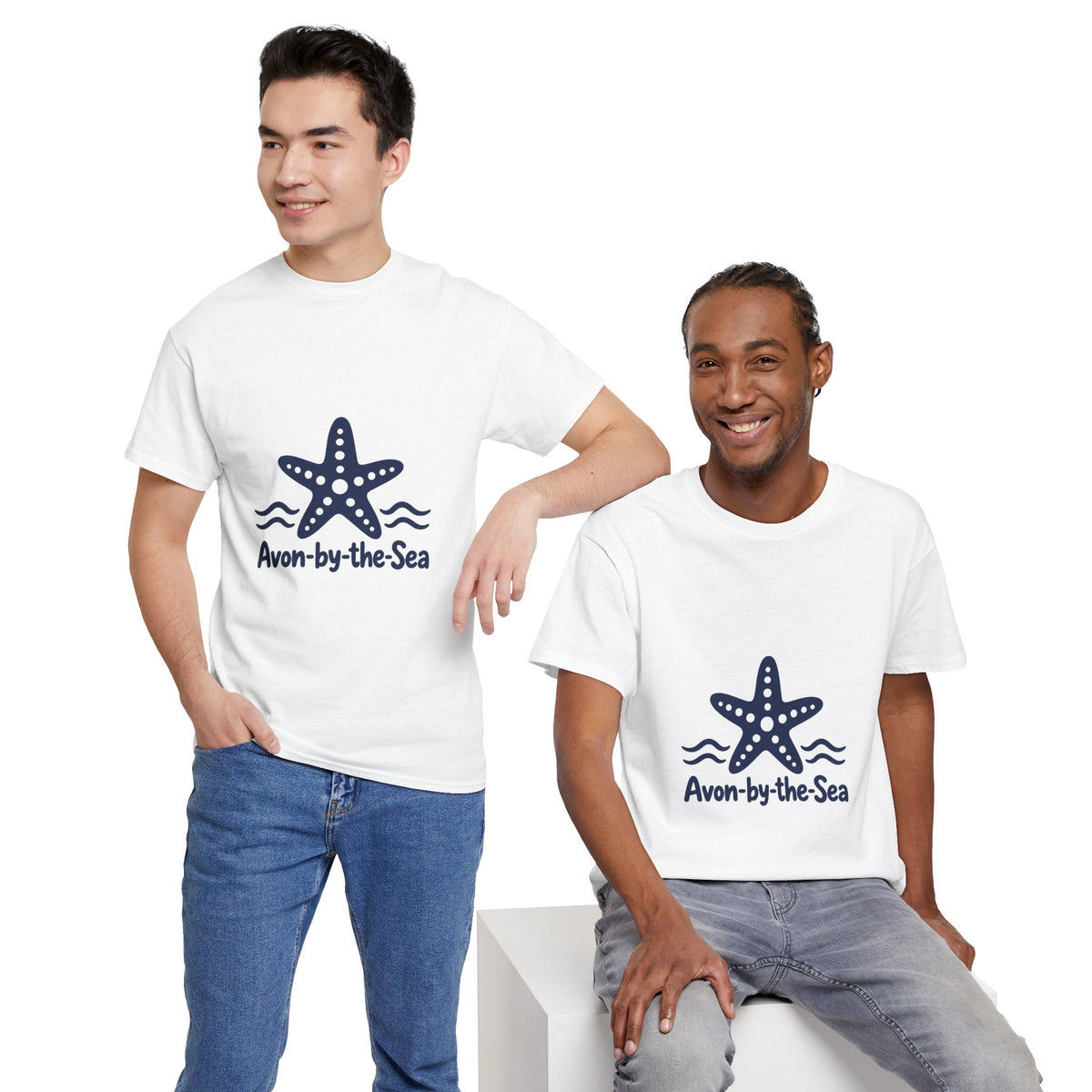Avon-by-the-Sea Starfish Tee | Beach Waves Coastal Shirt